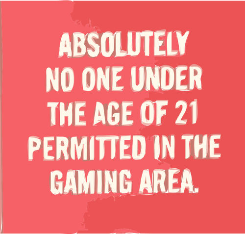 Ilustracja wektorowa znaku ograniczenia wieku na obszarze gier